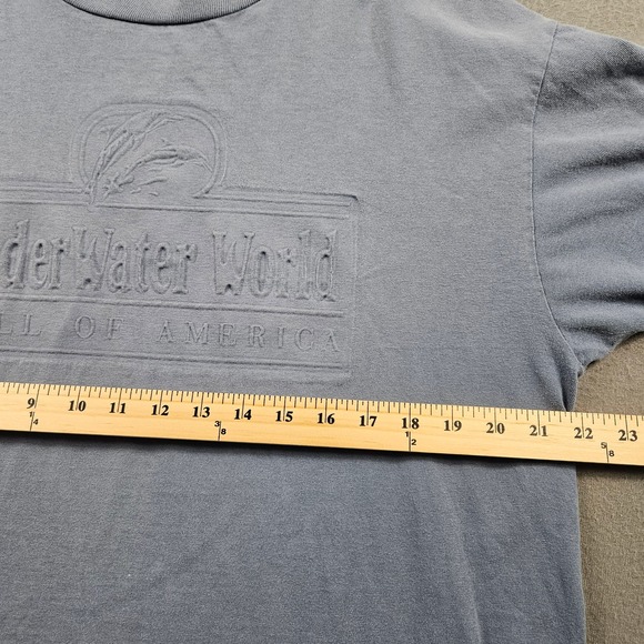 Vintage Mall of America Shirt Underwater World Embossed Anvil XL Gray Sea Life - Picture 5 of 8